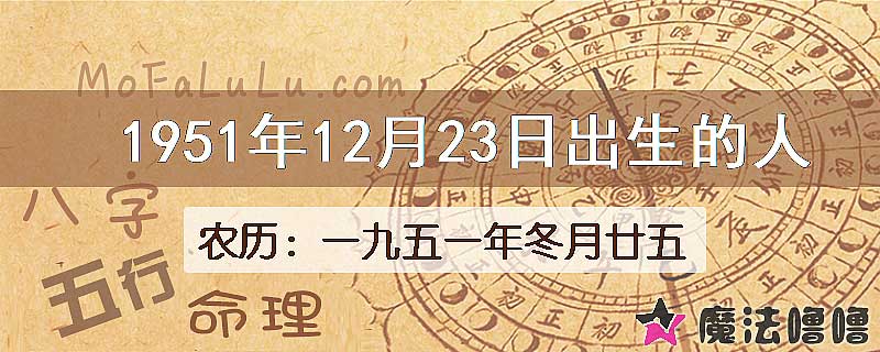 1951年12月23日出生的八字怎么样？