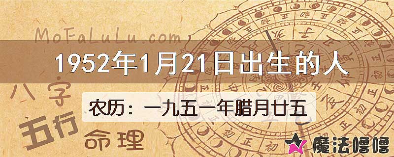 1952年1月21日出生的八字怎么样？