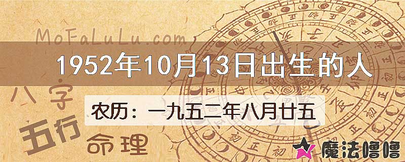 1952年10月13日出生的人