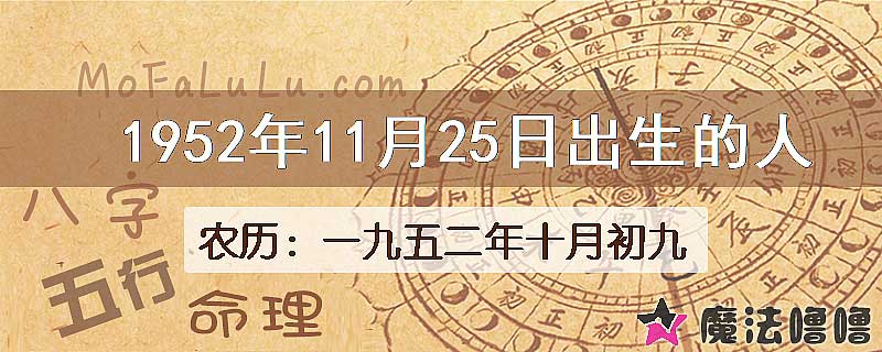 1952年11月25日出生的八字怎么样？