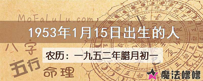 1953年1月15日出生的八字怎么样？