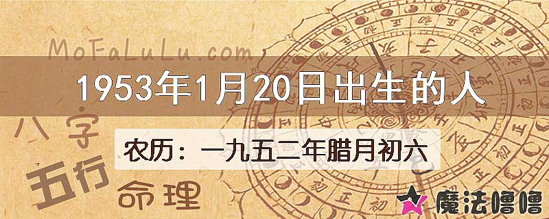 1953年1月20日出生的八字怎么样？