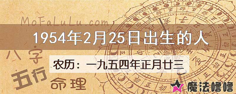 1954年2月25日出生的八字怎么样？