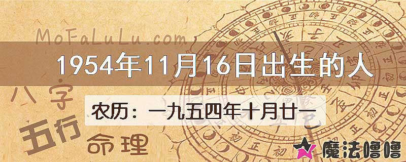 1954年11月16日出生的八字怎么样？