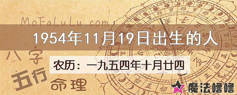 1954年11月19日出生的八字怎么样？