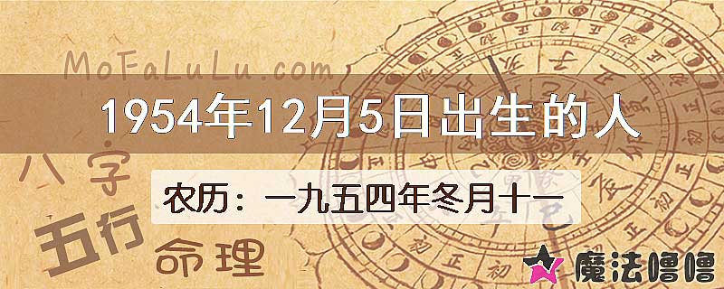 1954年12月5日出生的八字怎么样？