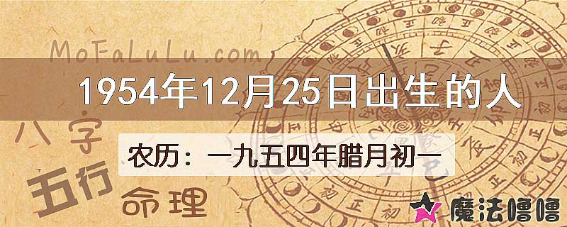 1954年12月25日出生的八字怎么样？