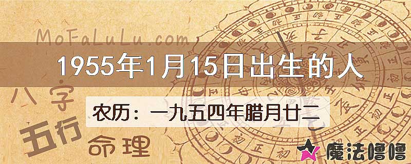 1955年1月15日出生的八字怎么样？