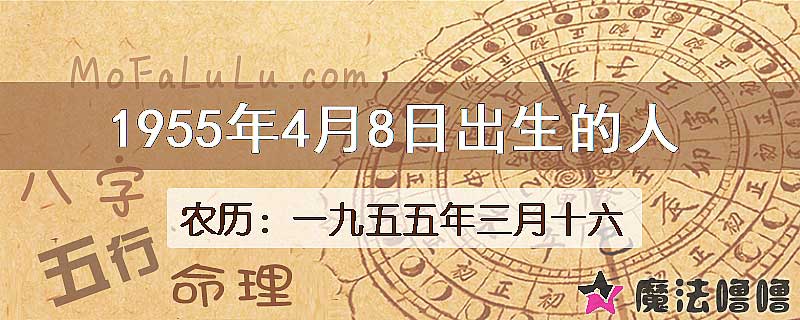 1955年4月8日出生的八字怎么样？