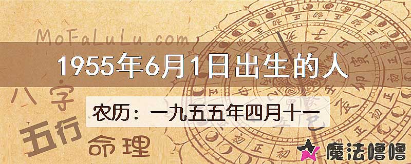 1955年6月1日出生的八字怎么样？