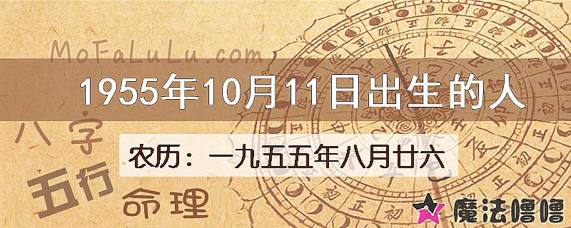 1955年10月11日出生的八字怎么样？