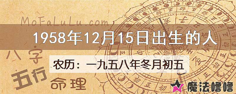 1958年12月15日出生的人