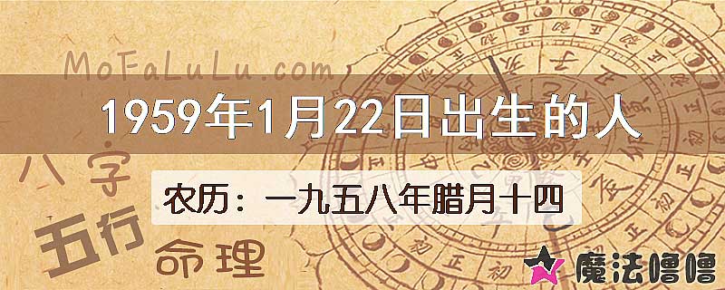 1959年1月22日出生的八字怎么样？