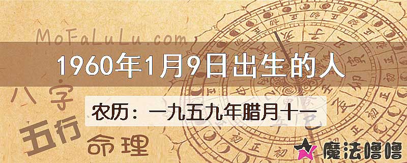 1960年1月9日出生的八字怎么样？