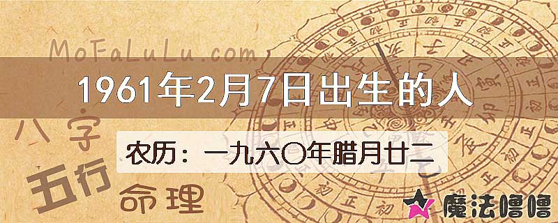 1961年2月7日出生的八字怎么样？