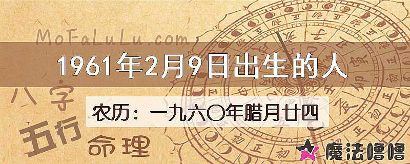 1961年2月9日出生的八字怎么样？