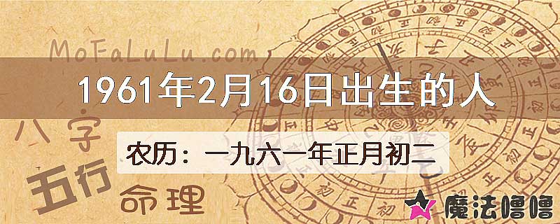 1961年2月16日出生的八字怎么样？