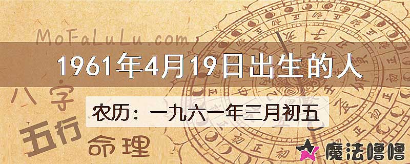 1961年4月19日出生的八字怎么样？