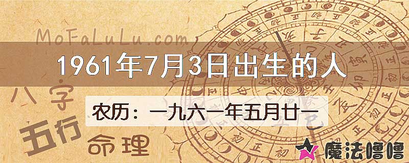 1961年7月3日出生的八字怎么样？