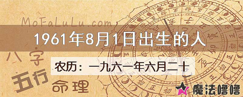 1961年8月1日出生的八字怎么样？