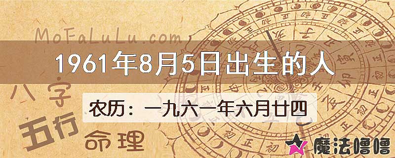 1961年8月5日出生的八字怎么样？