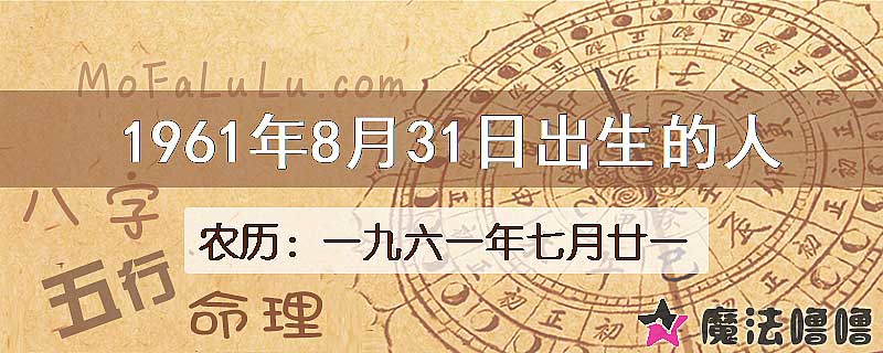 1961年8月31日出生的八字怎么样？