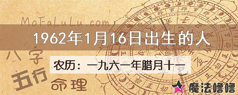 1962年1月16日出生的人