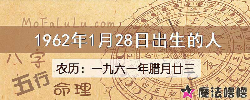 1962年1月28日出生的八字怎么样？