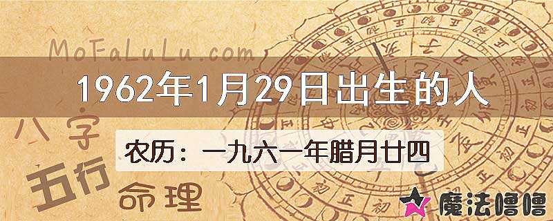 1962年1月29日出生的八字怎么样？