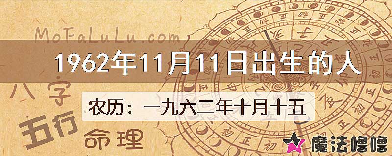 1962年11月11日出生的人