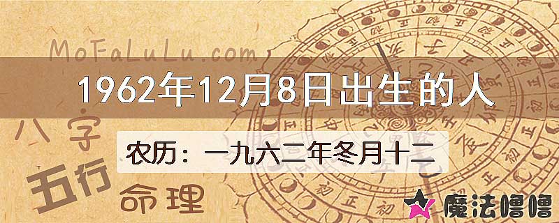 1962年12月8日出生的八字怎么样？