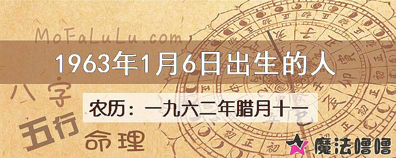 1963年1月6日出生的人