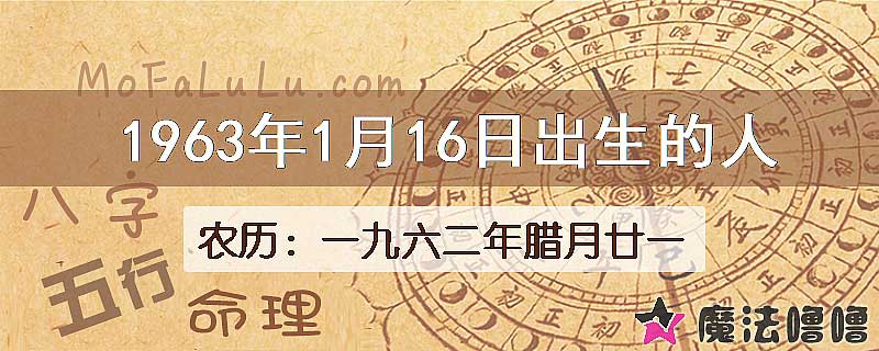 1963年1月16日出生的人