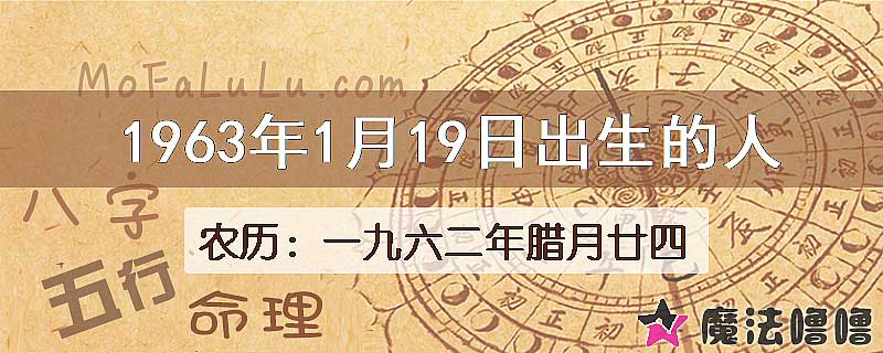 1963年1月19日出生的八字怎么样？