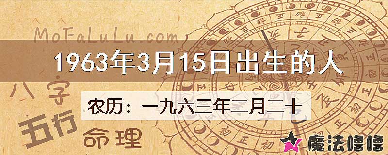 1963年3月15日出生的人