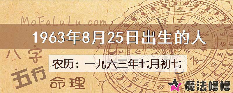 1963年8月25日出生的八字怎么样？