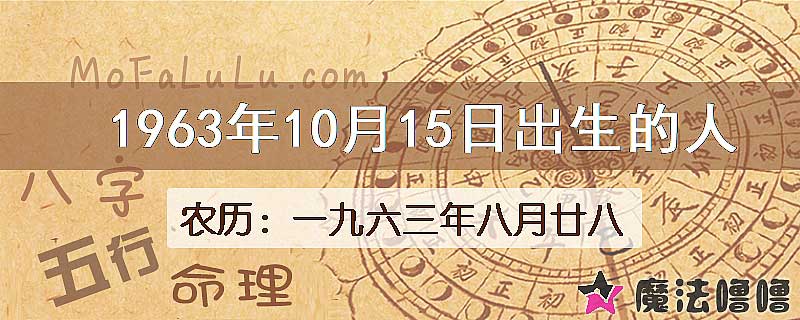 1963年10月15日出生的八字怎么样？