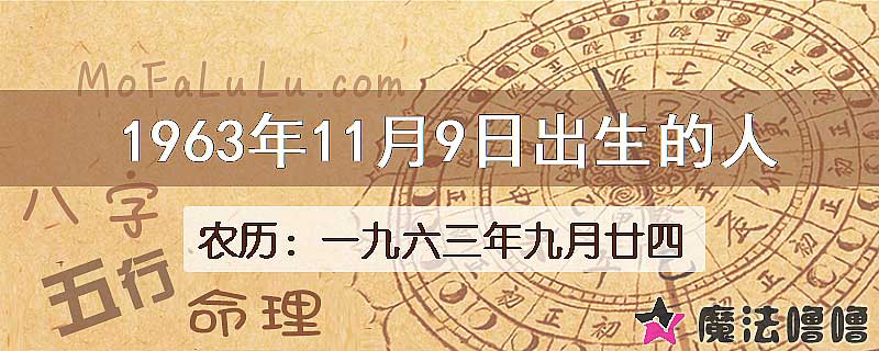 1963年11月9日出生的八字怎么样？