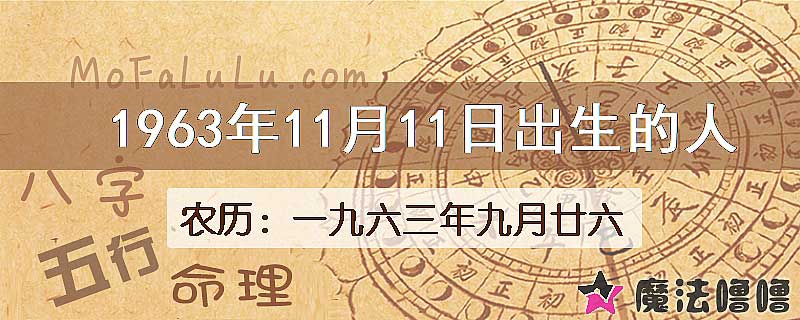 1963年11月11日出生的八字怎么样？