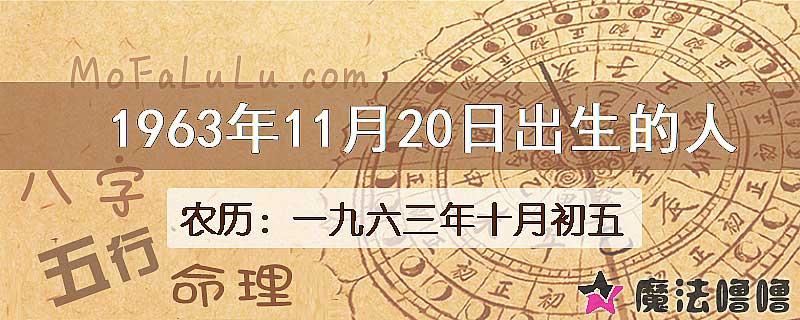 1963年11月20日出生的八字怎么样？