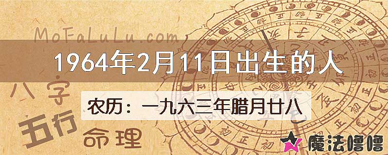 1964年2月11日出生的八字怎么样？