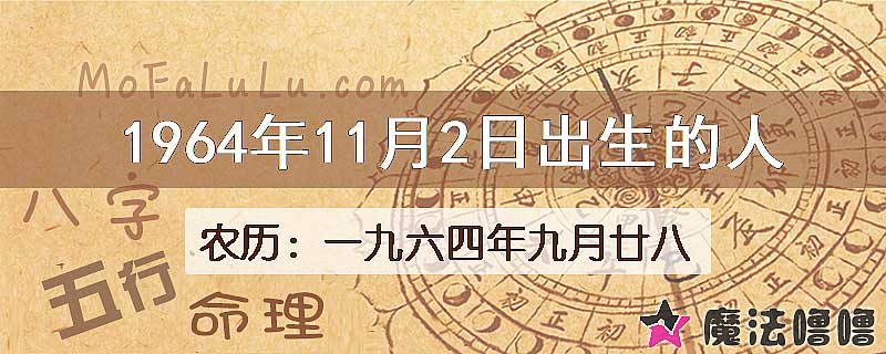 1964年11月2日出生的八字怎么样？