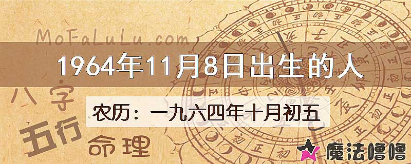 1964年11月8日出生的八字怎么样？