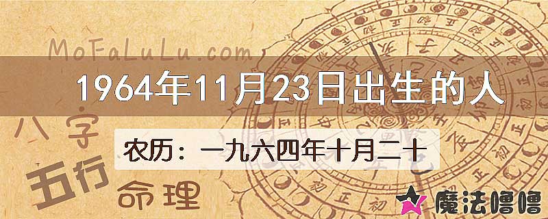 1964年11月23日出生的八字怎么样？