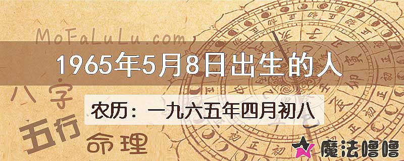 1965年5月8日出生的八字怎么样？