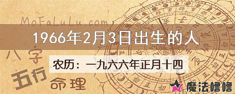 1966年2月3日出生的八字怎么样？