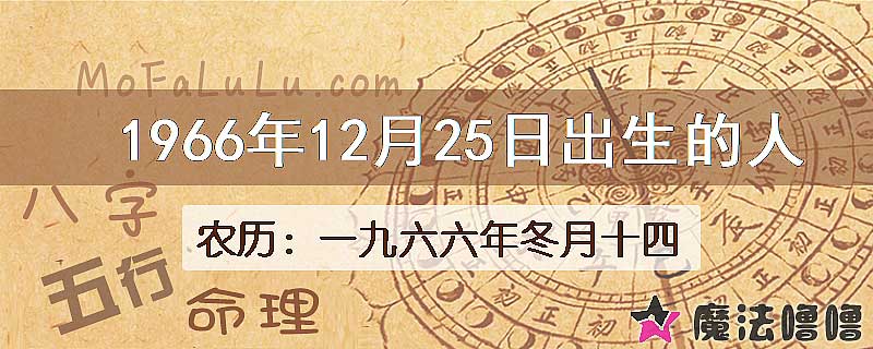 1966年12月25日出生的八字怎么样？