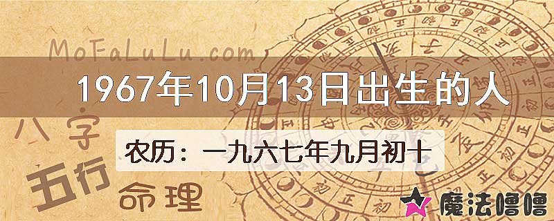 1967年10月13日出生的人