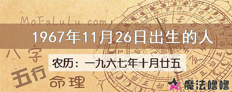 1967年11月26日出生的人