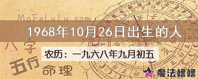 1968年10月26日出生的人